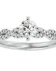 Inel De Logodnă Côte d'Azur Pavé cu Diamante Create în Laborator de 0.75 ct din Platina - Castelo.ro
