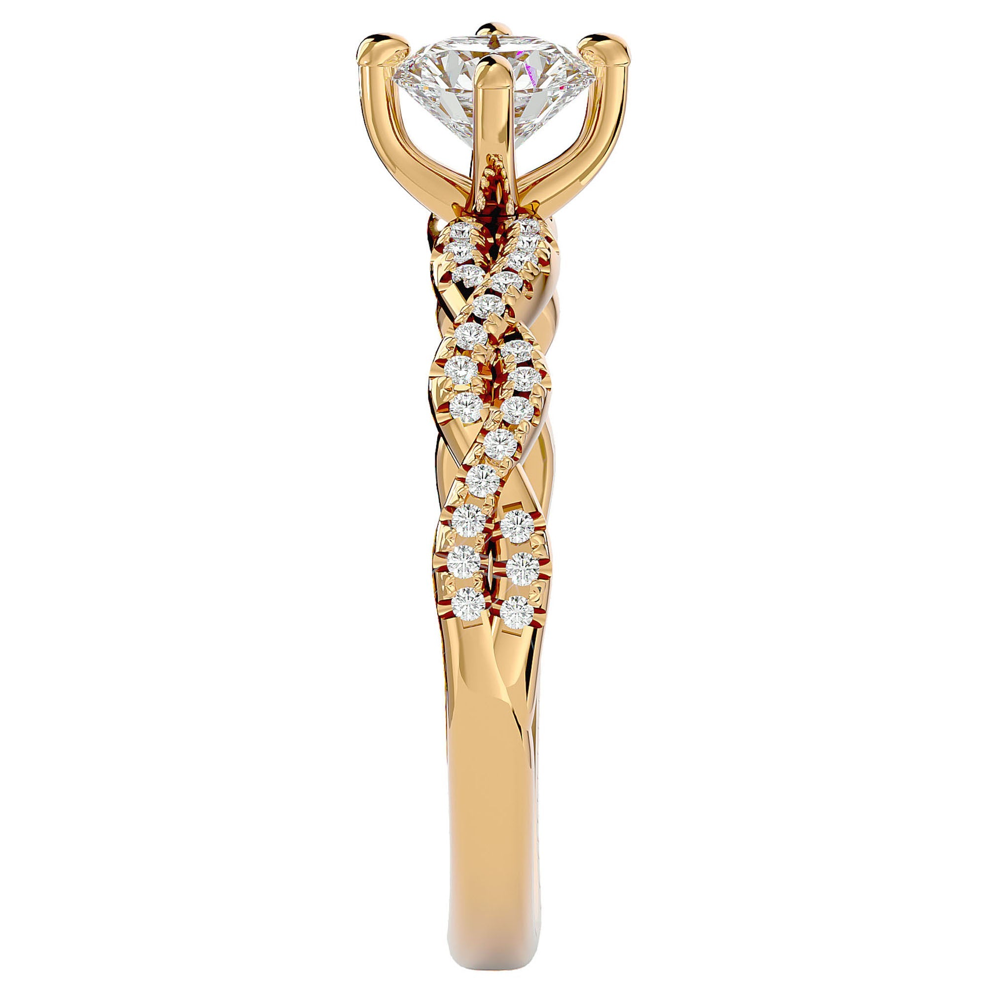 Inel De Logodnă Côte d'Azur Pavé din Aur 14k cu Diamante Naturale de 0.75 ct din 14k Aur Galben - Castelo.ro