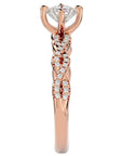 Inel De Logodnă Côte d'Azur Pavé din Aur 14k cu Moissanite de 0.75 ct din 14k Aur Roz - Castelo.ro