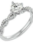 Inel De Logodnă Côte d'Azur Pavé din Aur 14k cu Diamante Naturale de 0.75 ct din 14k Aur Alb - Castelo.ro