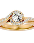 Inel De Logodnă Cannes Pavé cu Moissanite de 0.61 ct din 18k Aur Galben - Castelo.ro