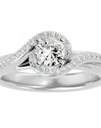 Inel De Logodnă Cannes Pavé cu Diamante Naturale de 0.61 ct din Platina - Castelo.ro