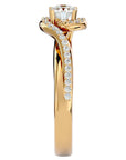 Inel De Logodnă Cannes Pavé cu Diamante Naturale de 0.61 ct din 18k Aur Galben - Castelo.ro