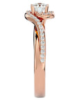 Inel De Logodnă Cannes Pavé din Aur 14k cu Diamante Create în Laborator de 0.61 ct din 14k Aur Roz - Castelo.ro