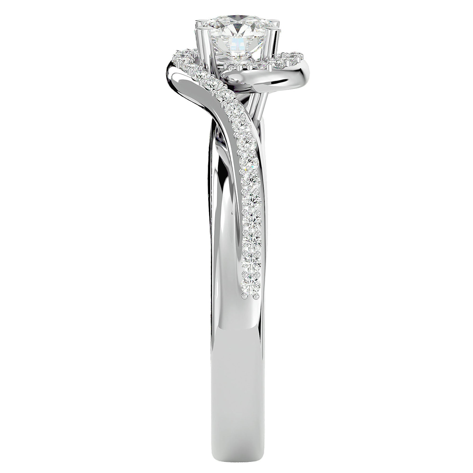 Inel De Logodnă Cannes Pavé cu Diamante Create în Laborator de 0.61 ct din Platina - Castelo.ro