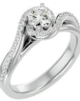 Inel De Logodnă Cannes Pavé cu Moissanite de 0.61 ct din Platina - Castelo.ro
