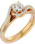 Inel De Logodnă Cannes Pavé cu Moissanite de 0.61 ct din 18k Aur Galben - Castelo.ro