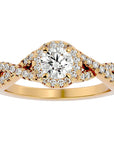 Inel de Logodnă din Aur 14k cu Diamante Naturale Pavé în Spirală Eternă de 1.01 ct din 14k Aur Galben - Castelo.ro