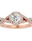 Inel de Logodnă cu Moissanite Pavé în Spirală Eternă de 1.01 ct din 18k Aur Roz - Castelo.ro
