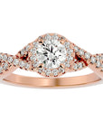 Inel De Logodnă Marseille Pavé din Aur 14k cu Diamante Naturale de 1.01 ct din 14k Aur Roz - Castelo.ro