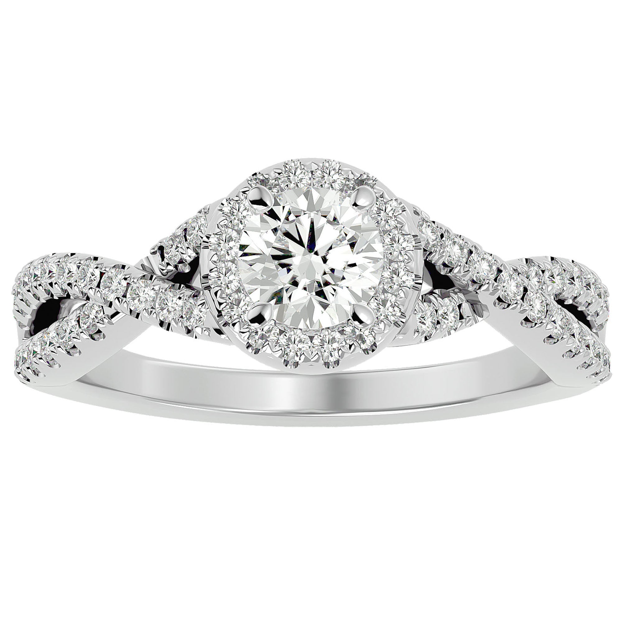 Inel De Logodnă Marseille Pavé cu Moissanite de 1.01 ct din Platina - Castelo.ro