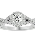Inel De Logodnă Marseille Pavé cu Moissanite de 1.01 ct din Platina - Castelo.ro