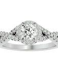 Inel de Logodnă cu Diamante Naturale Pavé în Spirală Eternă de 1.01 ct din Platina - Castelo.ro