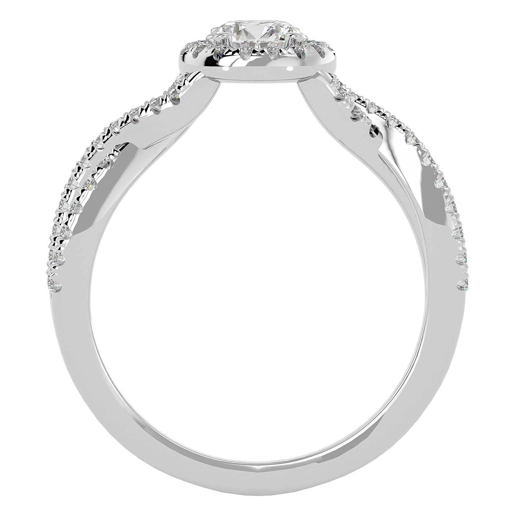 Inel de Logodnă cu Diamante Naturale Pavé în Spirală Eternă de 1.01 ct din Platina - Castelo.ro