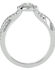 Inel de Logodnă cu Diamante Naturale Pavé în Spirală Eternă de 1.01 ct din Platina - Castelo.ro