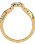Inel de Logodnă cu Moissanite Pavé în Spirală Eternă de 1.01 ct din 18k Aur Galben - Castelo.ro