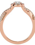 Inel De Logodnă Marseille Pavé din Aur 14k cu Diamante Naturale de 1.01 ct din 14k Aur Roz - Castelo.ro
