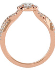 Inel de Logodnă cu Moissanite Pavé în Spirală Eternă de 1.01 ct din 18k Aur Roz - Castelo.ro