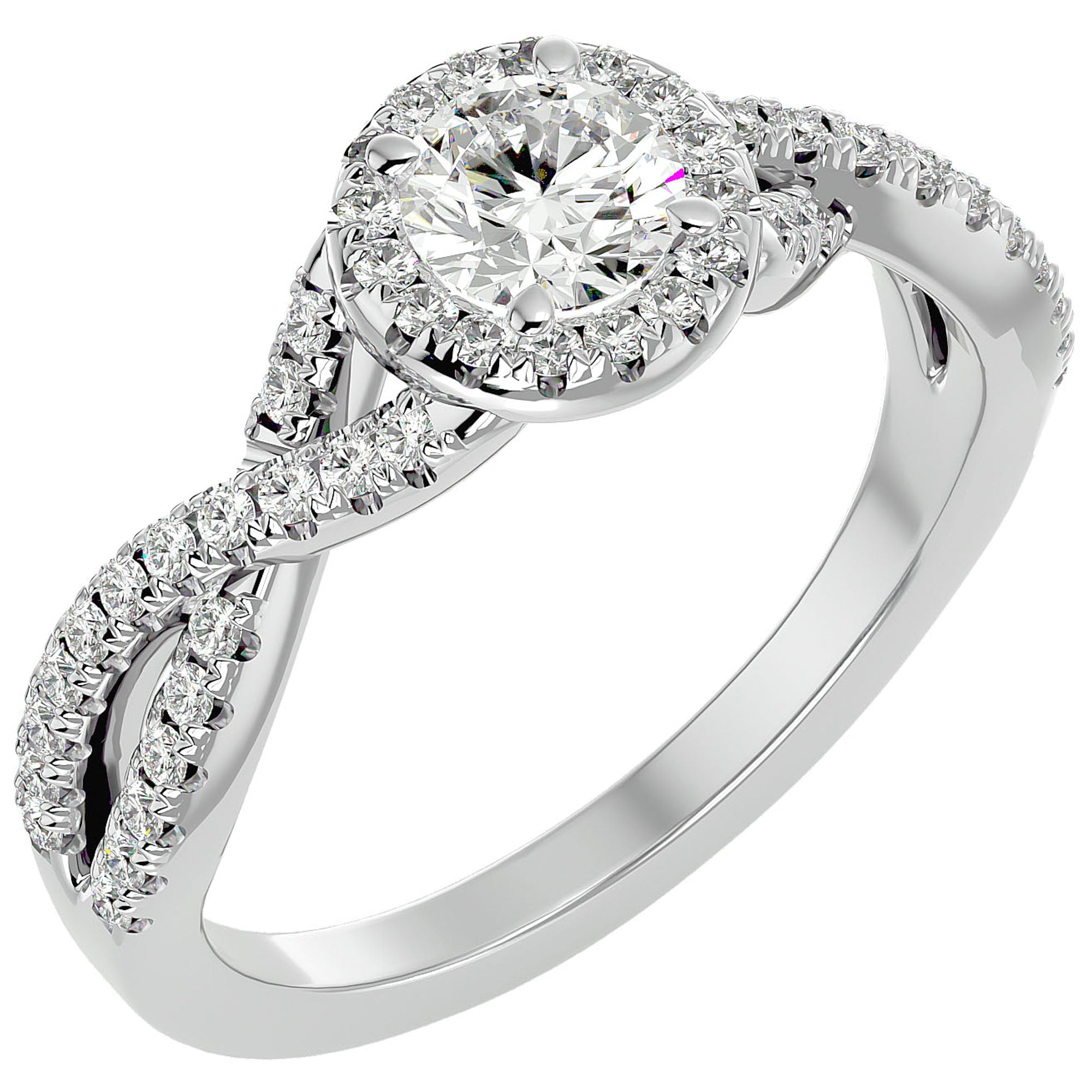 Inel De Logodnă Marseille Pavé cu Moissanite de 1.01 ct din Platina - Castelo.ro