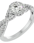Inel De Logodnă Marseille Pavé cu Moissanite de 1.01 ct din Platina - Castelo.ro