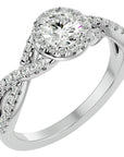 Inel de Logodnă cu Moissanite Pavé în Spirală Eternă de 1.01 ct din Platina - Castelo.ro