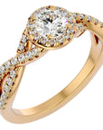 Inel de Logodnă din Aur 14k cu Diamante Naturale Pavé în Spirală Eternă de 1.01 ct din 14k Aur Galben - Castelo.ro
