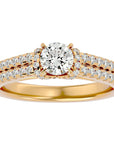 Inel de Logodnă din Aur 14k cu Diamante Naturale Pavé în Dans Etern de 0.99 ct din 14k Aur Galben - Castelo.ro
