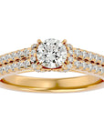 Inel de Logodnă din Aur 14k cu Diamante Create în Laborator Pavé în Dans Etern de 0.99 ct din 14k Aur Galben - Castelo.ro