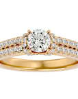 Inel De Logodnă Le Petit Palais Pavé din Aur 14k cu Moissanite de 0.99 ct din 14k Aur Galben - Castelo.ro