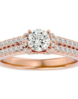 Inel de Logodnă din Aur 14k cu Diamante Naturale Pavé în Dans Etern de 0.99 ct din 14k Aur Roz - Castelo.ro