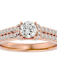 Inel De Logodnă Le Petit Palais Pavé din Aur 14k cu Diamante Naturale de 0.99 ct din 14k Aur Roz - Castelo.ro
