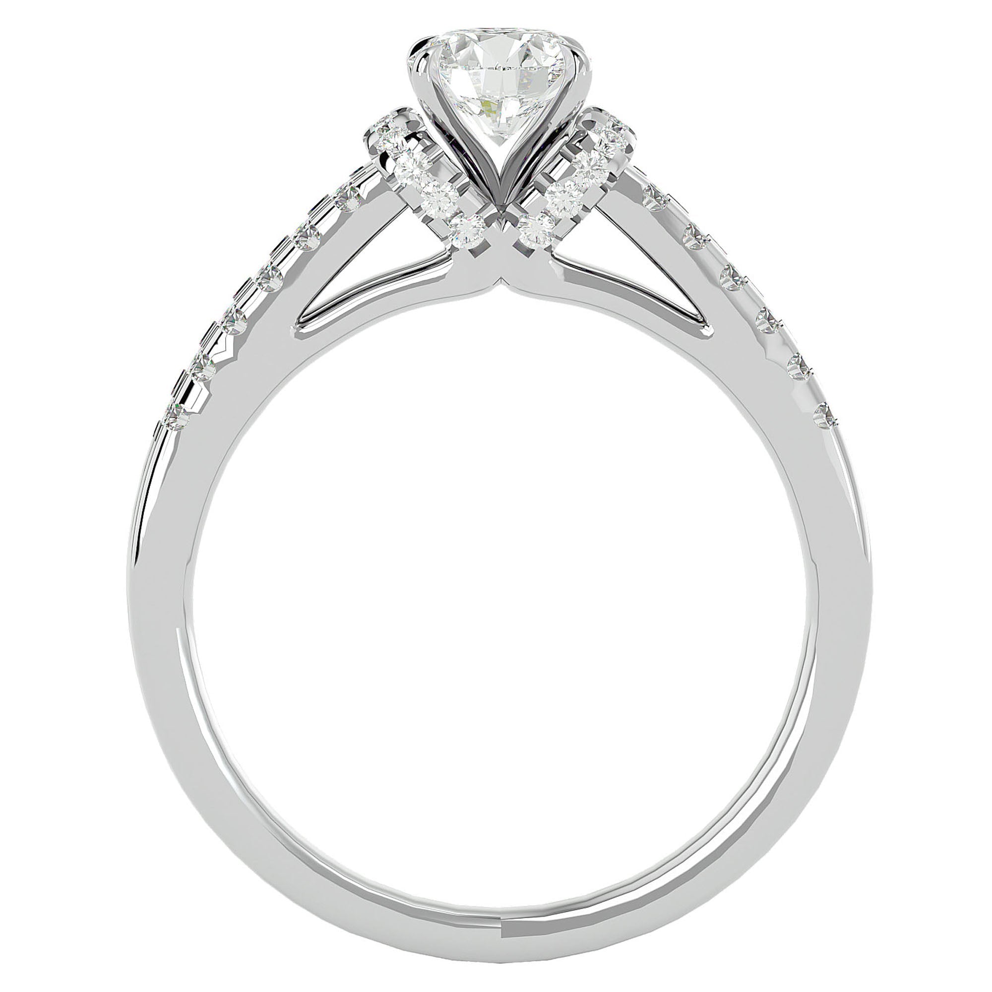 Inel de Logodnă cu Diamante Naturale Pavé în Dans Etern de 0.99 ct din Platina - Castelo.ro