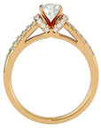 Inel de Logodnă cu Moissanite Pavé în Dans Etern de 0.99 ct din 18k Aur Galben - Castelo.ro