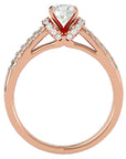 Inel de Logodnă din Aur 14k cu Diamante Naturale Pavé în Dans Etern de 0.99 ct din 14k Aur Roz - Castelo.ro
