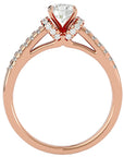 Inel De Logodnă Le Petit Palais Pavé din Aur 14k cu Moissanite de 0.99 ct din 14k Aur Roz - Castelo.ro