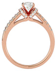 Inel de Logodnă din Aur 14k cu Diamante Create în Laborator Pavé în Dans Etern de 0.99 ct din 14k Aur Roz - Castelo.ro