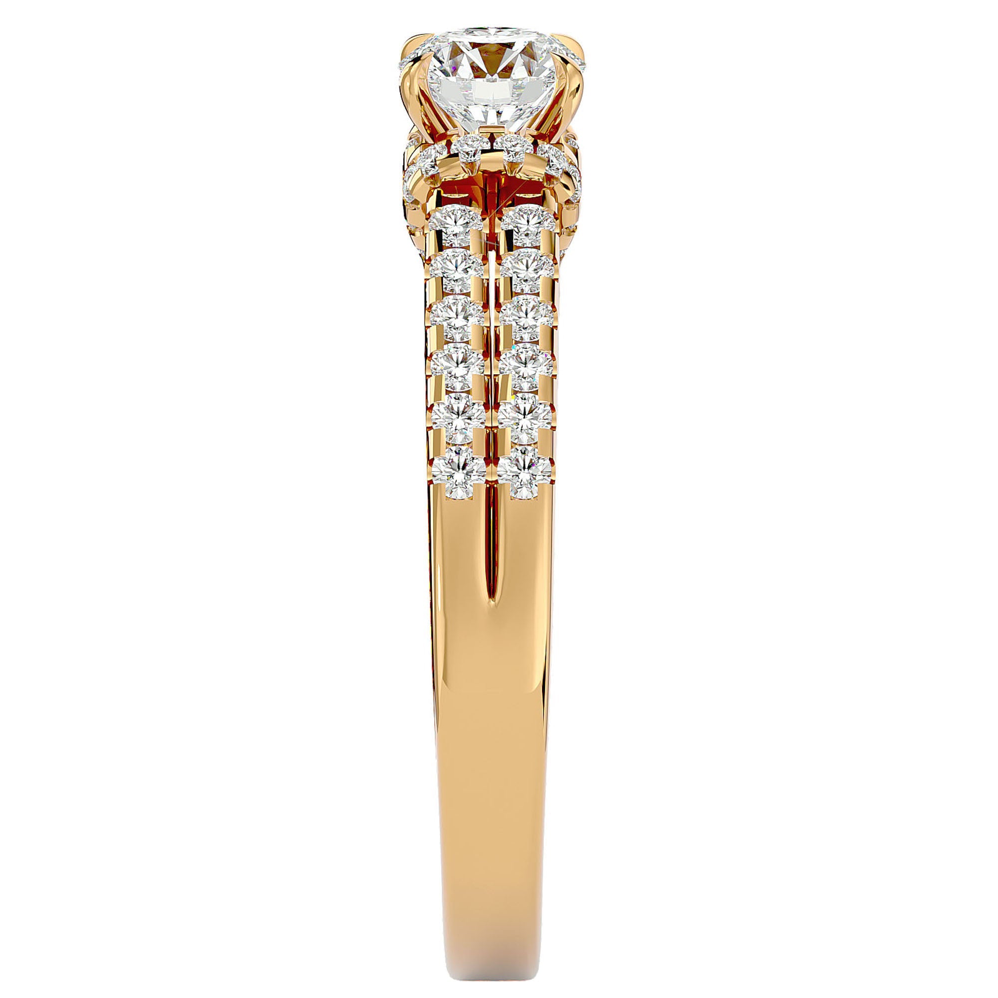 Inel De Logodnă Le Petit Palais Pavé din Aur 14k cu Moissanite de 0.99 ct din 14k Aur Galben - Castelo.ro