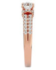 Inel de Logodnă din Aur 14k cu Diamante Create în Laborator Pavé în Dans Etern de 0.99 ct din 14k Aur Roz - Castelo.ro