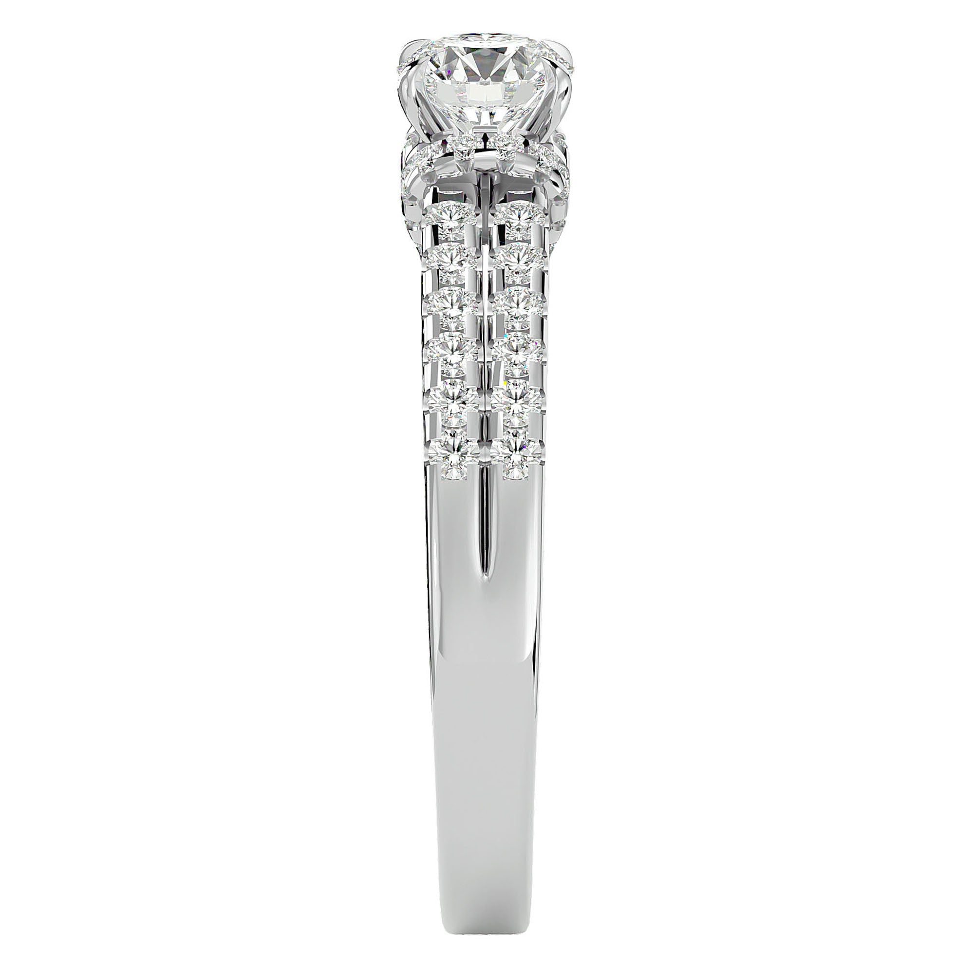 Inel de Logodnă cu Moissanite Pavé în Dans Etern de 0.99 ct din Platina - Castelo.ro
