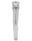 Inel De Logodnă Le Petit Palais Pavé din Aur 14k cu Moissanite de 0.99 ct din 14k Aur Alb - Castelo.ro