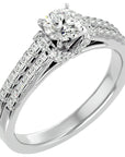 Inel De Logodnă Le Petit Palais Pavé din Aur 14k cu Moissanite de 0.99 ct din 14k Aur Alb - Castelo.ro