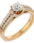 Inel de Logodnă din Aur 14k cu Diamante Create în Laborator Pavé în Dans Etern de 0.99 ct din 14k Aur Galben - Castelo.ro