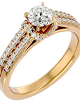 Inel De Logodnă Le Petit Palais Pavé din Aur 14k cu Moissanite de 0.99 ct din 14k Aur Galben - Castelo.ro