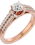 Inel De Logodnă Le Petit Palais Pavé din Aur 14k cu Diamante Naturale de 0.99 ct din 14k Aur Roz - Castelo.ro