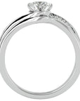 Inel De Logodnă Éclat de Minuit cu Diamante Naturale Pavé de 0.64 ct din Platina - Castelo.ro