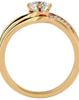 Inel De Logodnă Éclat de Minuit cu Diamante Naturale Pavé de 0.64 ct din 18k Aur Galben - Castelo.ro