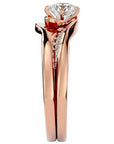 Inel De Logodnă Éclat de Minuit cu Diamante Naturale Pavé de 0.64 ct din 18k Aur Roz - Castelo.ro