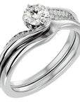 Inel De Logodnă Éclat de Minuit cu Moissanite Pavé de 0.64 ct din Platina - Castelo.ro
