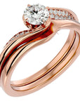 Inel De Logodnă Éclat de Minuit din Aur 14k cu Diamante Create în Laborator Pavé de 0.64 ct din 14k Aur Roz - Castelo.ro