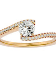Inel De Logodnă Étoile Filante din Aur 14k cu Moissanite Pavé de 0.48 ct din 14k Aur Galben - Castelo.ro
